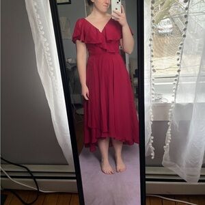 JJs House Red High Low Wrap Sundress NEVER WORN